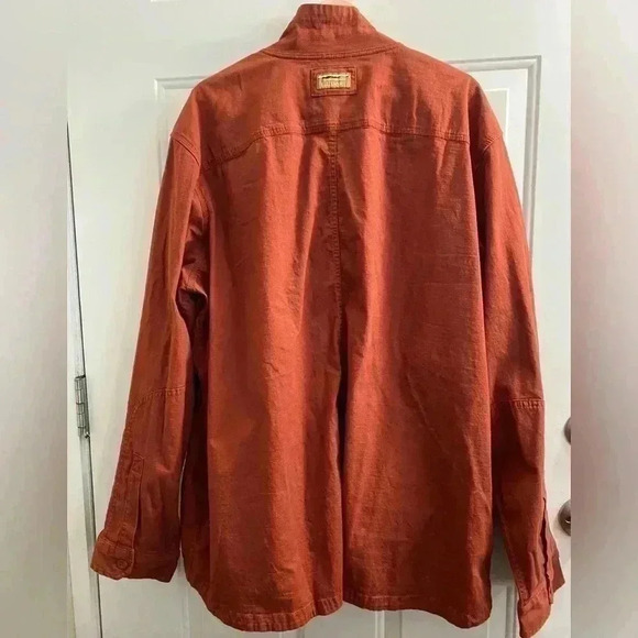 Vintage LL Bean Men's shirt shacket slightly fitted 3XL Reg  pockets mud 513057 - Picture 7 of 9